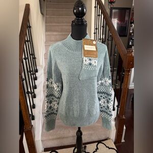 Christian Siriano Teal Snowflake Sweater & Sock Set